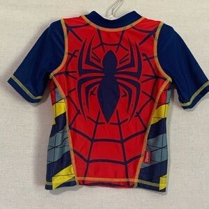Spiderman SWIM SET Size 2 Toddler 2-Pieces Swim Trunks & Rash Guard